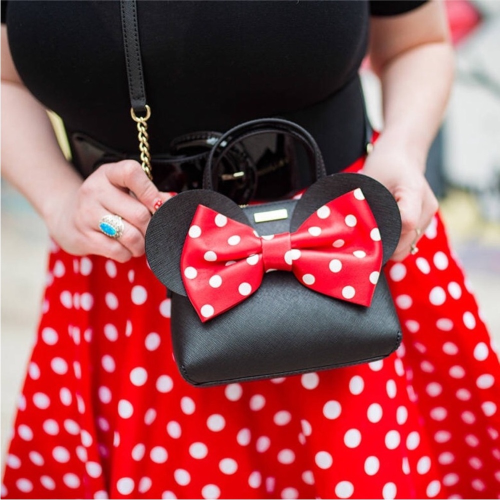 Kate Spade Minnie Mouse Mini Maise Crossbody Bag Purse Disney Black Ears Leather